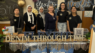  Sartartia Middle School students posing for photo at the Junior Acheivement event 